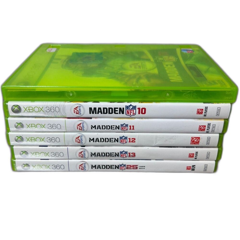 Lot of 6 Madden NFL Video Games (08, 10, 11, 12, 13, 25) for Microsoft Xbox 360